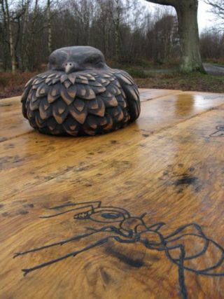 Blean sculptured nightjar table