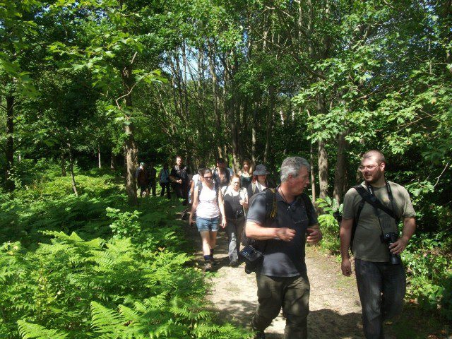 People on a guided walk at Kings Wood