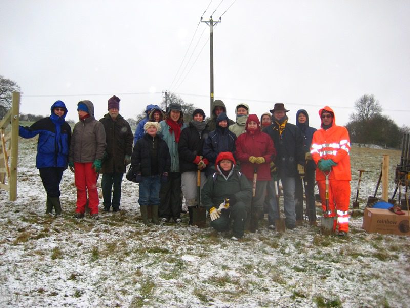 Volunteer group doing Woodland Planting on the Downs