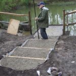 Volunteer created steps down to the Winding Pond in Clowes Wood