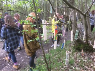 people looking at art works in Kings wood