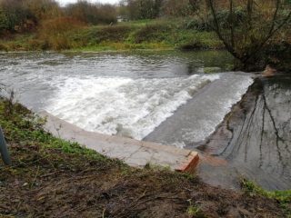 river weir at Chartham after reprofiling work
