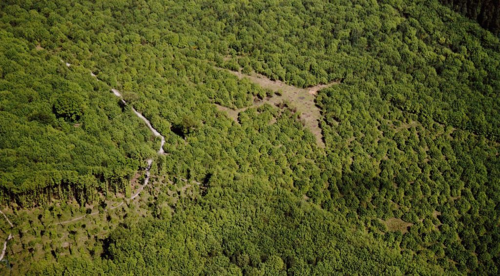 The B52 sculpture viewed from the air