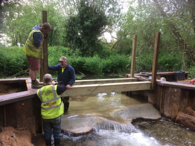 Engineers building the structure at Buxford