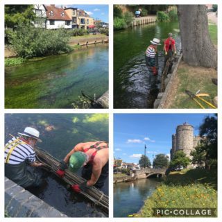 river and volunteers