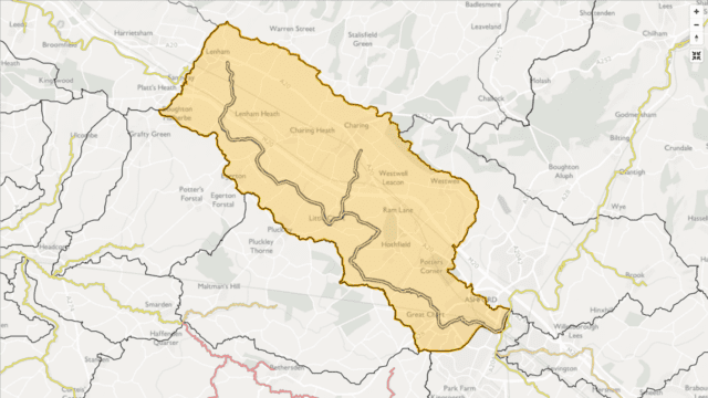 Map showing upper stour catchment