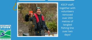 KSCP member holding discarded fishing line